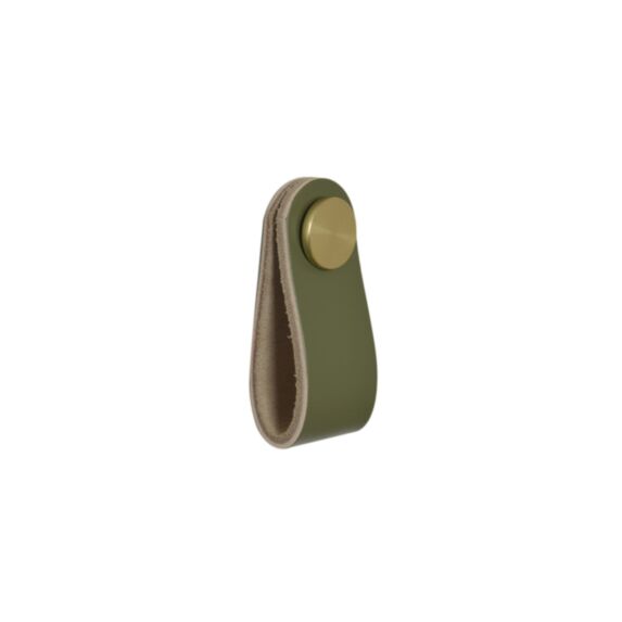 Bouton de meuble cuir 66x25mm vert matcha - BAR PLUS