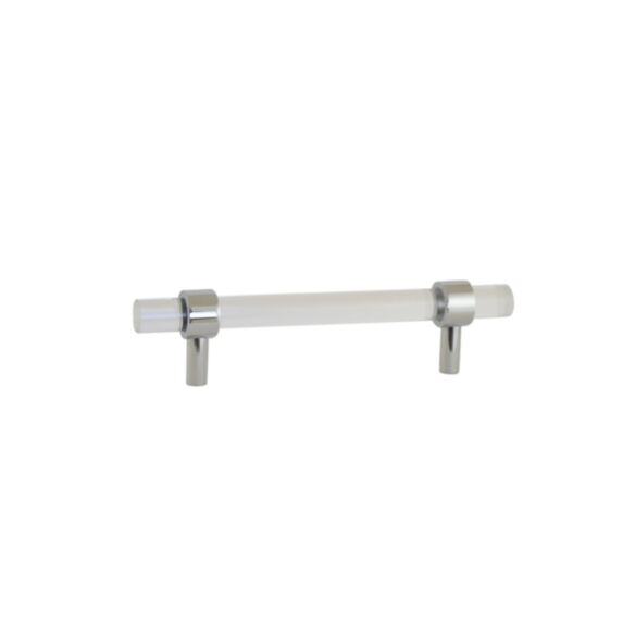 Poignée diamant entaxe 96mm chrome/blanc - BAR PLUS
