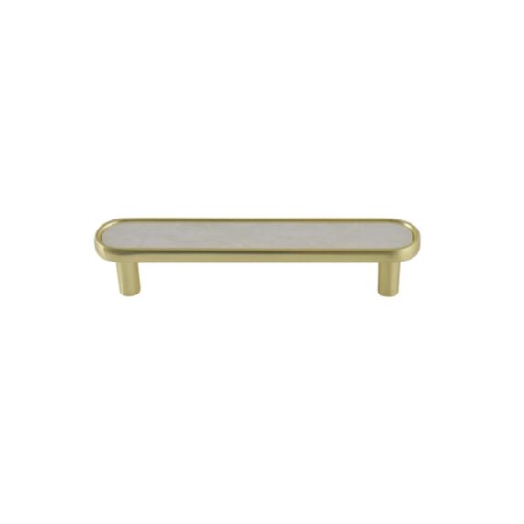 Poignée de meuble laiton marbre 96mm blanc - BAR PLUS