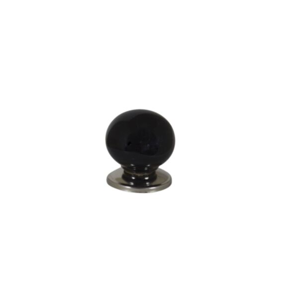 Bouton de meuble céramique 28mm noir x6 - BAR PLUS