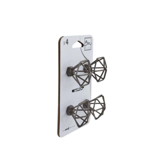 Set de 4 boutons de meuble filaire acier brut - BAR PLUS