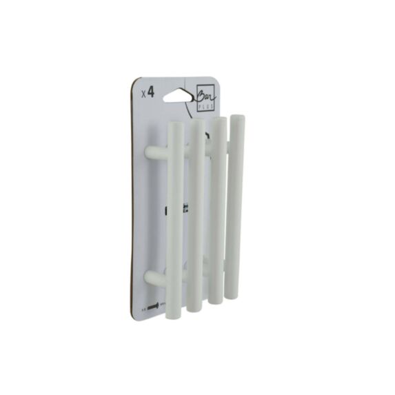 Set de 4 boutons de meuble fil blanc acier - BAR PLUS