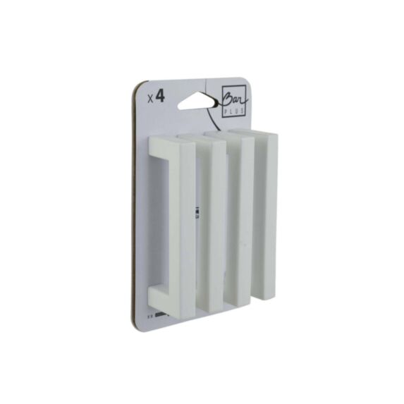 Set de 4 boutons de meuble carré acier blanc - BAR PLUS