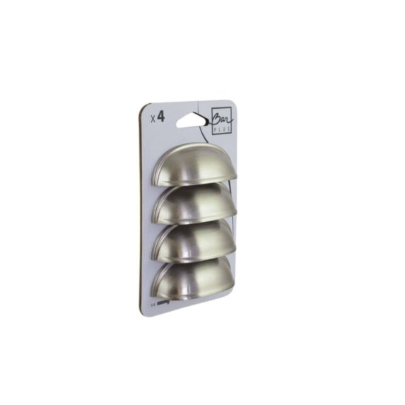4 Poignées de meuble acier brossé 80x25mm - BAR PLUS
