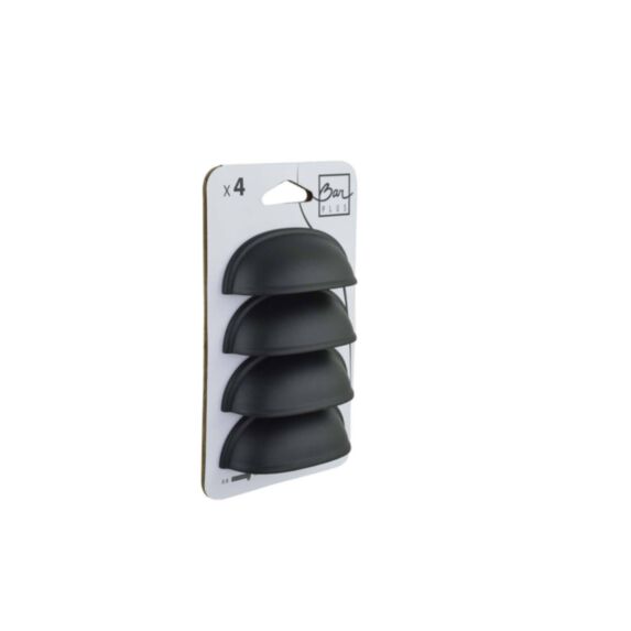 Set de 4 boutons de meuble Coquille acier noir - BAR PLUS