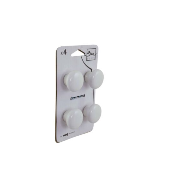 Set de 4 boutons de meuble Céramic Ø35 mm blanc  - BAR PLUS
