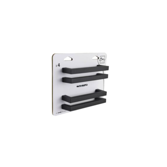 Poignée meuble noir inox 140x11x11mm x4 - BAR PLUS