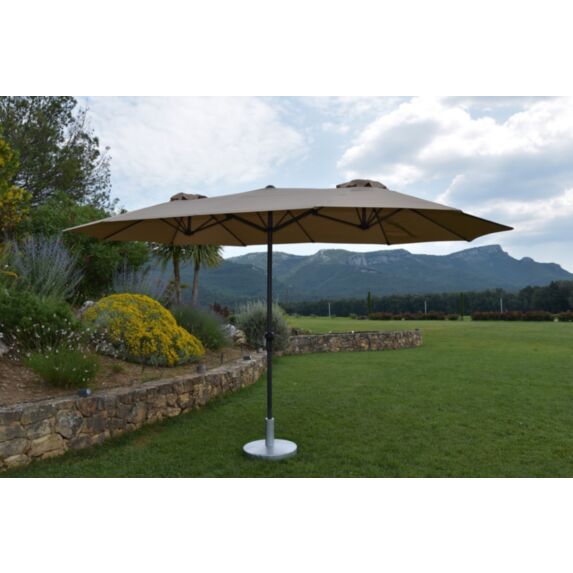 Parasol droit ovale Wide 4,6x2,7m Coloris taupe - GIVEX