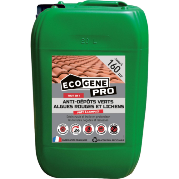 Traitement anti-dépôts verts algues et lichens 20L - ECOGENE