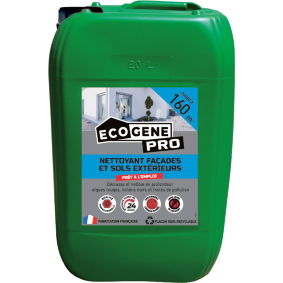 Nettoyant façades et sols extérieurs prêt à l'emploi 160m² 20L - ECOGENE PRO