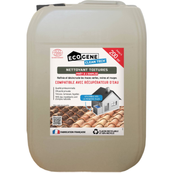 Nettoyant toiture pae 200 m² ecoge clean tech 20l