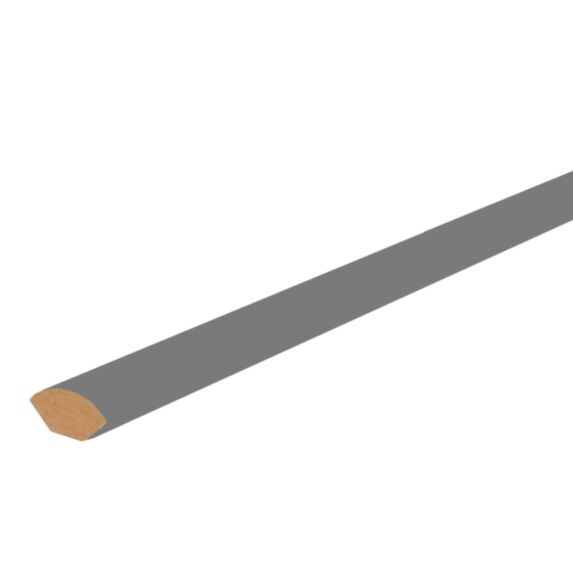 1/4 Rond M.D.F. Revêtu Papier Gris 14x2m40