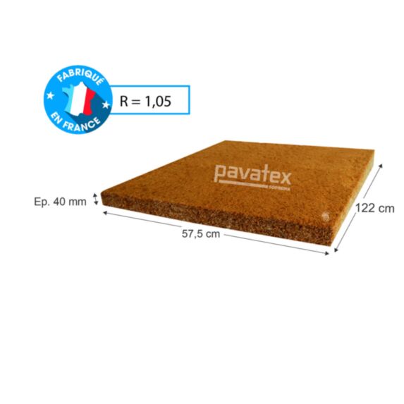 10 panneaux isolants fibre de bois Ep.4cm 1,22x0,57m R=1,05 - SOPREMA