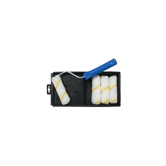 Outils de peintre avec bac 100mm, rouleau 100mm + 4 manchons