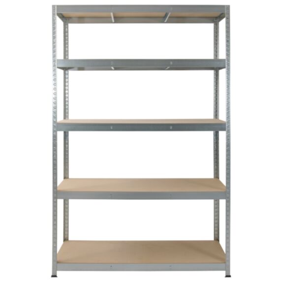 Etagères de rangement 5 plateaux bois/métal 180x120x40cm