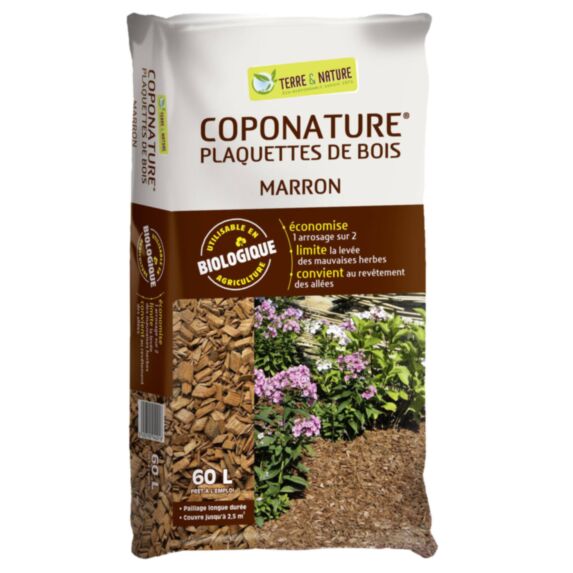 coponature plaquettes de bois marron - TERRE & NATURE