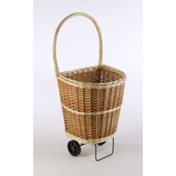 Chariot à bois Escapade en osier L44xP40xH60/99cm - DIXNEUF