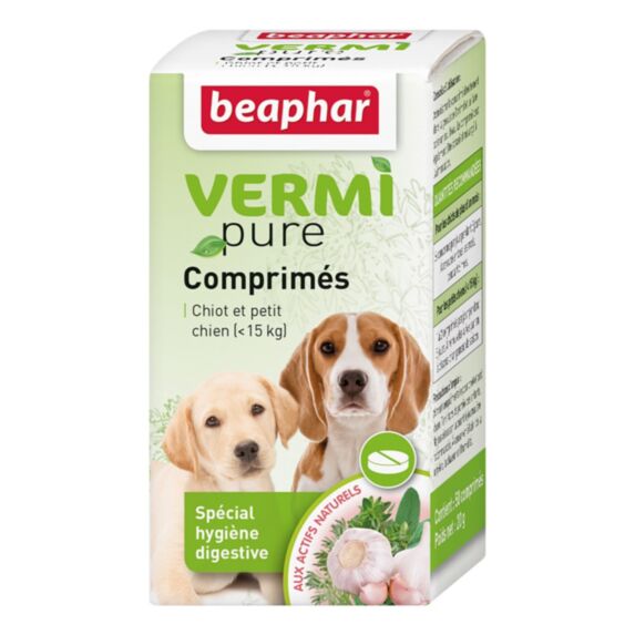 Comprimé vermipure actif naturel chiot adulte purge plante taille S x50 - BEAPHAR