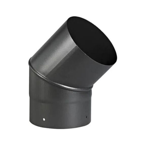 Coude 45° sans pli Rigide Email Noir Mat Ø13,9cm