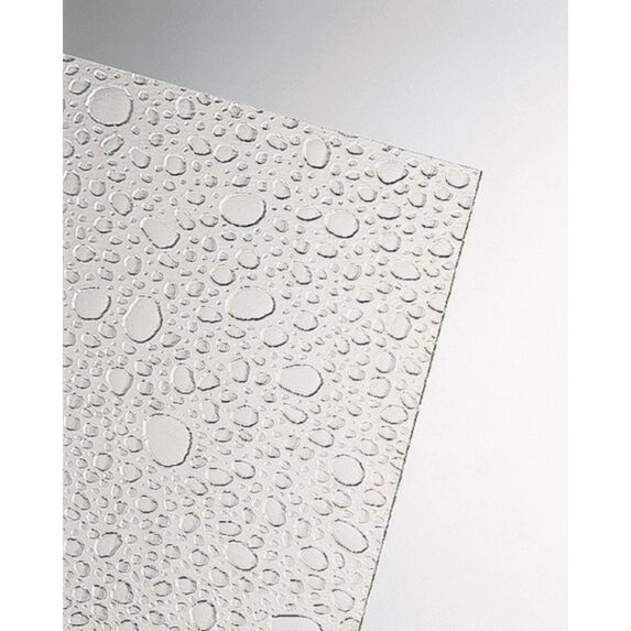 VERRE SYNTHETIQUE GRIFFE TRANSPARENT - 2 MM. - 1 x 2 M. - PLAQUE DE VERRE SYNTHETIQUE DECORATIVE EN POLYSTYRENE EXTRUDE - ONDULINE