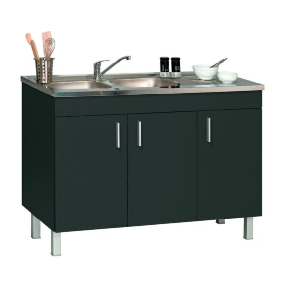 Meuble Sous Evier SYRIUS 3P Gris Graphite