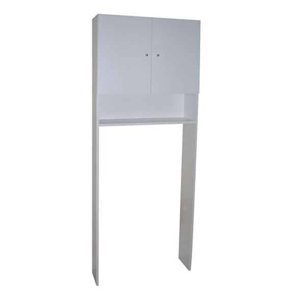 Colonne rangement WC 2 portes H.197,2xL.65xP.23,6cm blanc mat - M KIT 