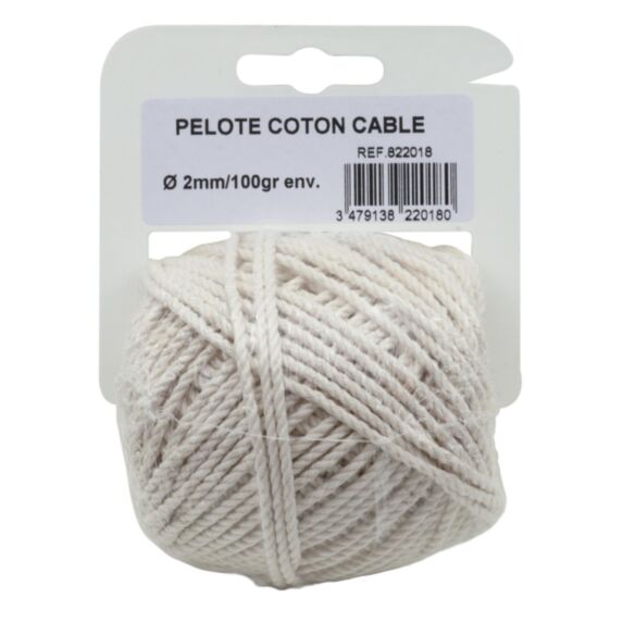 Pelote coton câble 2 mm 100 g - MONDELIN