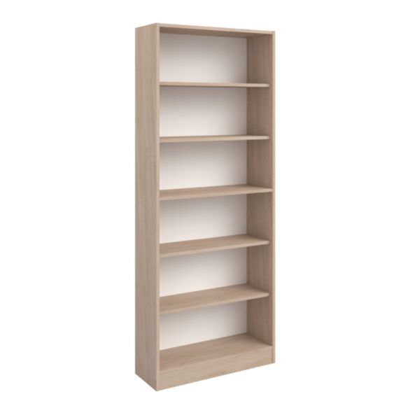 Bibliothèque Melly Chêne Brooklyn Blanc 79x198x28cm - PARISOT
