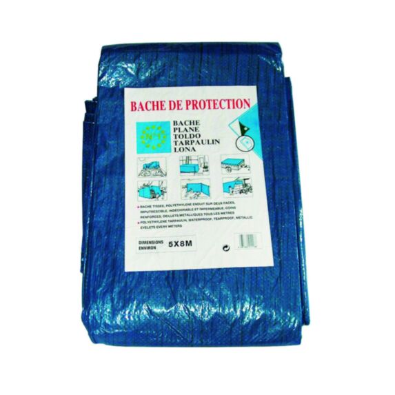 Bâche bicolore standard 5x8 m bleu/kaki - SODEPM