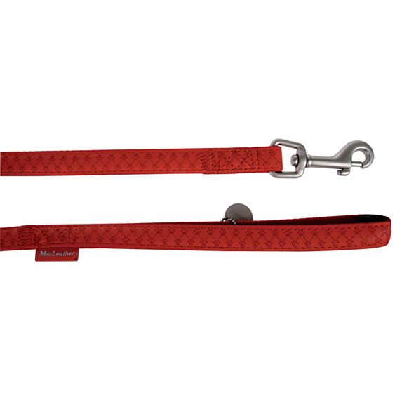 Laisse Mac Leather 15mmx1,2m rouge - ZOLUX