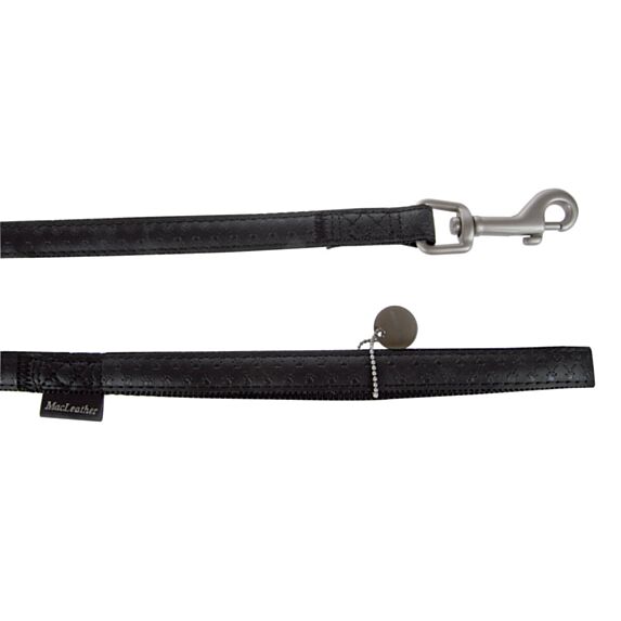 LAISSE MC LEATHER NOIR CUIR 25MM/1.2M