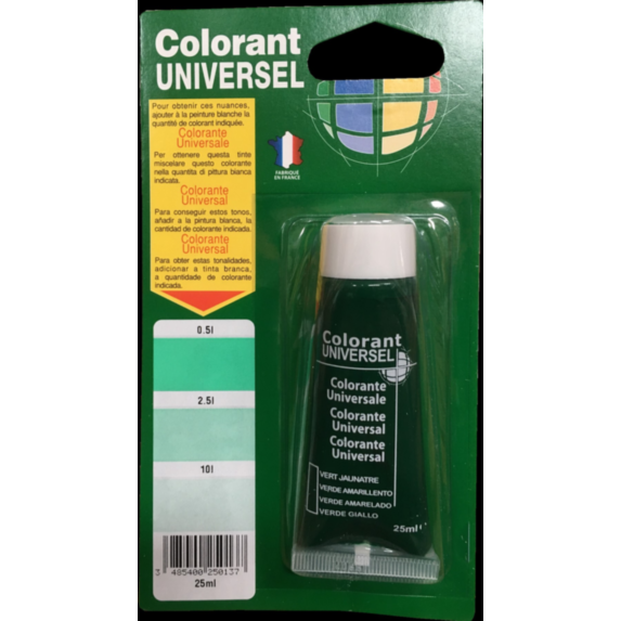 Colorant universel pour peinture vert jaunâtre 25ml