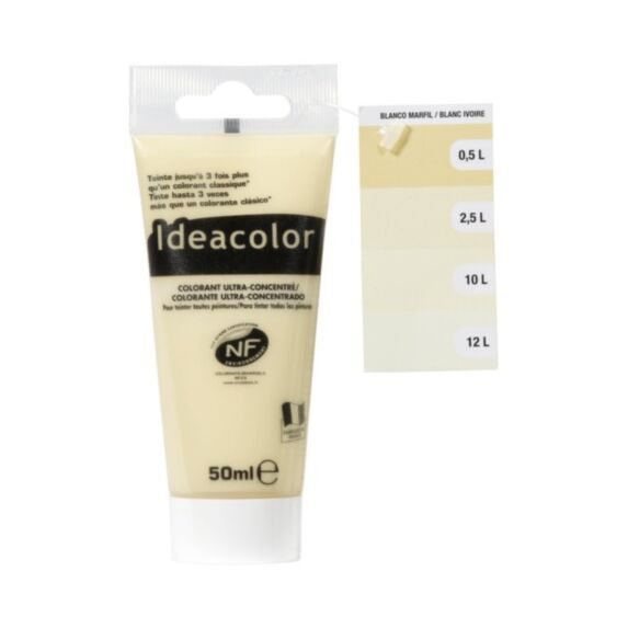 Colorant universel pour peinture blanc ivoire 50ml - IDEACOLOR