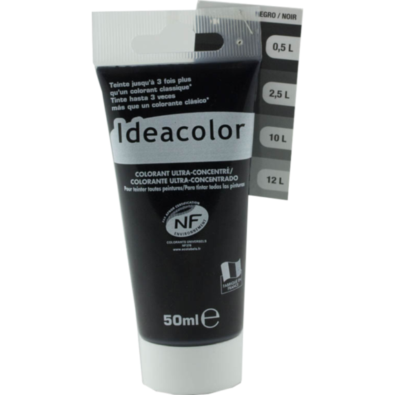 Colorant universel pour peinture noir 50ml - IDEACOLOR