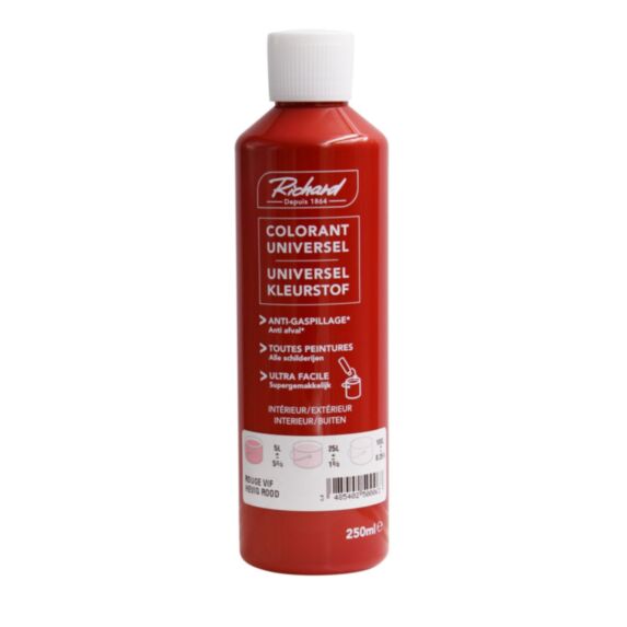 Colorant universel pour peinture rouge vif 250ml