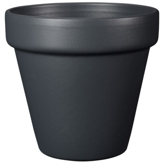 Pot Vaso BigBand Cendre Ø15,6cm Terre Cuite Epoxy h13,7cm Noir - DEROMA