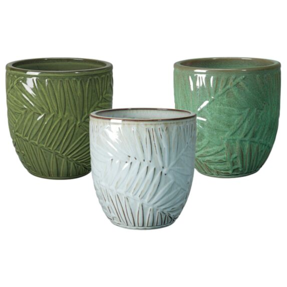 Vase Bocage terre cuite émaillée 26xh26,5cm assorti - DEROMA