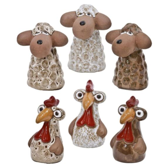 Figurine Mini Farmer 10cm brun blanc - DEROMA