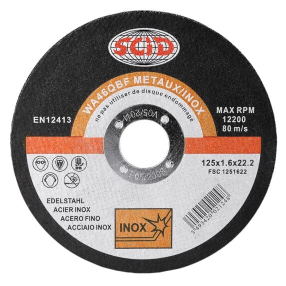 Disque à tronconer inox  Ø125 - SCID