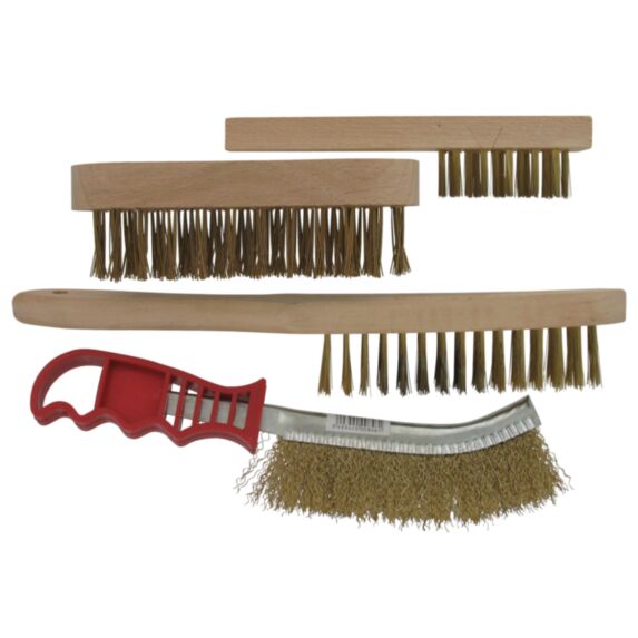 Lot 4 brosses fils acier laitonné - SCID