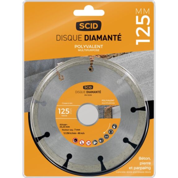 Disque polyvalent std  Ø125 segmenté - SCID 