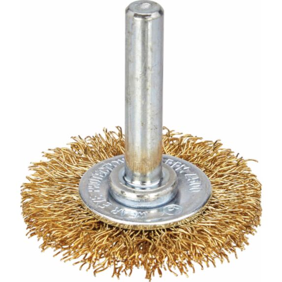 Brosse circulaire fils acier laitonné ondulés Ø 38 mm - SCID