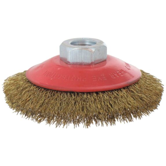 Brosse cuvette fils acier laitonné ondulés Ø90mm - SCID