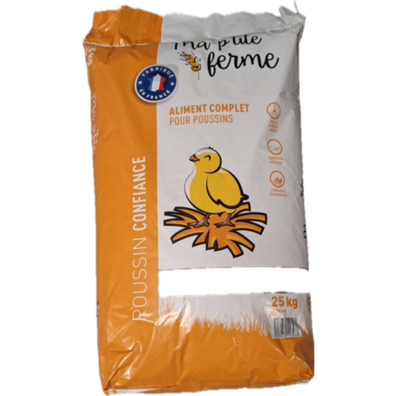 Aliment Complet Poussin Confiance 25kg Sans OGM - MA P'TITE FERME
