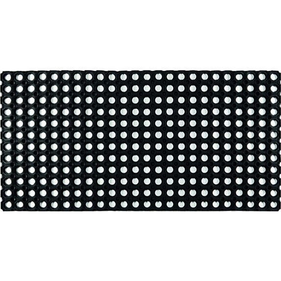 Tapis extérieur grattant Domino caoutchouc 150x100cm noir - CORYL