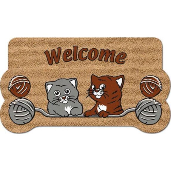 Tapis abrité brossant Amifloc chats 70x40cm - CORYL