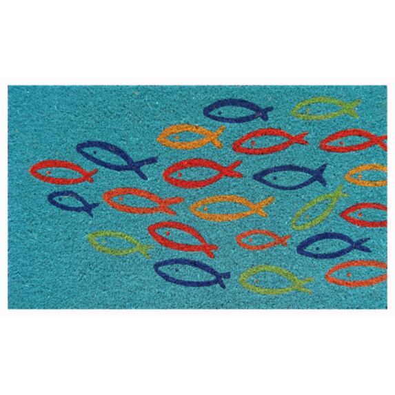 Tapis d'entrée abrité Coco Folie Poisson 75x45cm