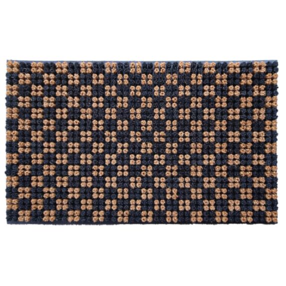 Tapis d'entrée abrité Riviera Damier 75x45cm