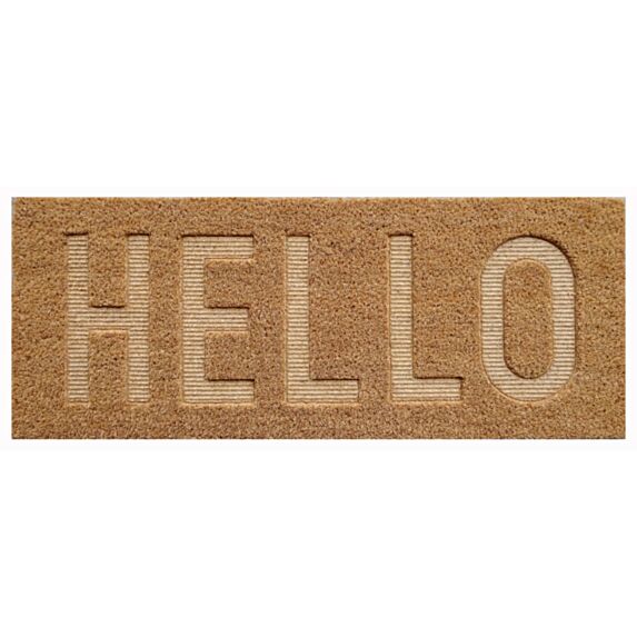 Tapis d'entrée abrité Coco Frappe Hello 75x30cm