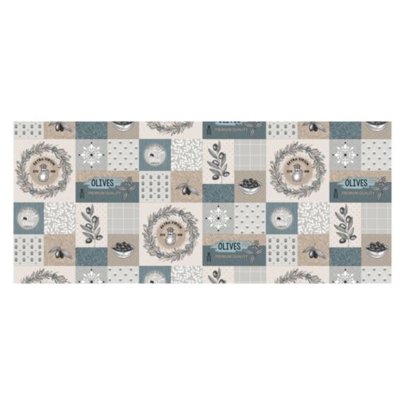 Nappe Lautrec olive noir toile cirée - CORYL